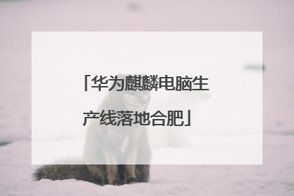 华为麒麟电脑生产线落地合肥