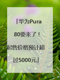 华为Pura 80要来了！起售价格预计超过5000元
