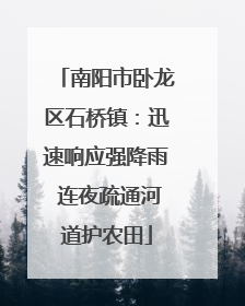 南阳市卧龙区石桥镇：迅速响应强降雨 连夜疏通河道护农田