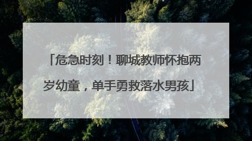 危急时刻！聊城教师怀抱两岁幼童，单手勇救落水男孩