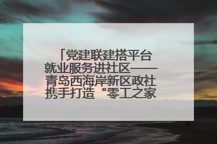 党建联建搭平台 就业服务进社区——青岛西海岸新区政社携手打造“零工之家”就业服务新阵地