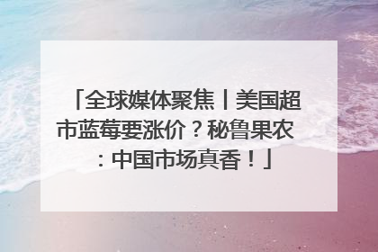 全球媒体聚焦丨美国超市蓝莓要涨价？秘鲁果农：中国市场真香！