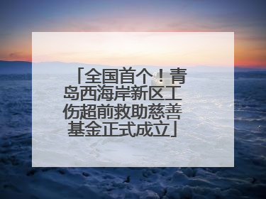 全国首个！青岛西海岸新区工伤超前救助慈善基金正式成立