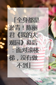 全身都是淤青！陈丽君《我的大观园》幕后：面对滚楼梯，没有做不到