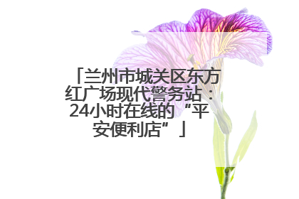 兰州市城关区东方红广场现代警务站：24小时在线的“平安便利店”