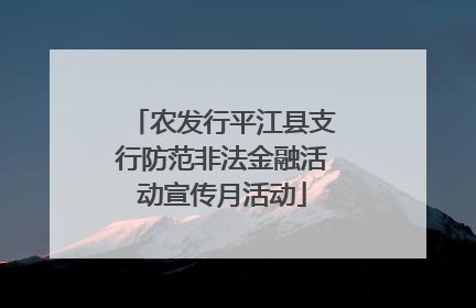 农发行平江县支行防范非法金融活动宣传月活动