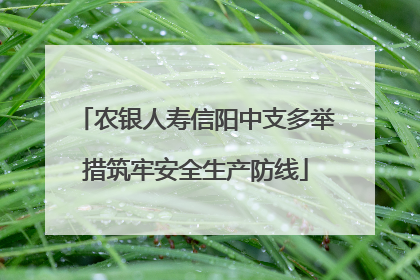 农银人寿信阳中支多举措筑牢安全生产防线