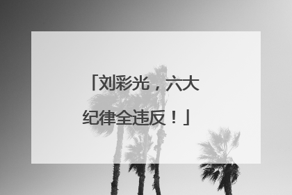 刘彩光，六大纪律全违反！