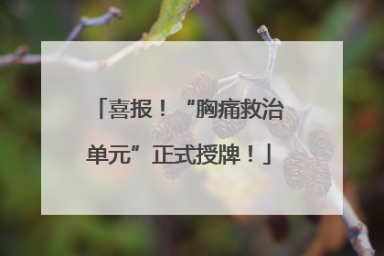 喜报！“胸痛救治单元”正式授牌！