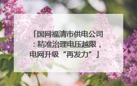 国网福清市供电公司：精准治理电压越限，电网升级“再发力”