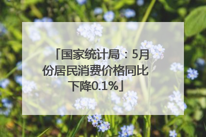 国家统计局：5月份居民消费价格同比下降0.1%