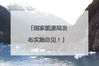 国家能源局发布实施意见！