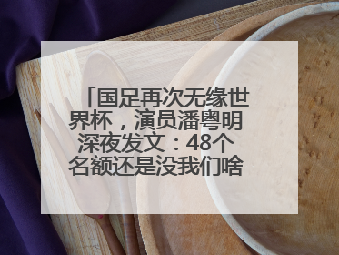 国足再次无缘世界杯，演员潘粤明深夜发文：48个名额还是没我们啥事儿；此前曾多次为国足发声