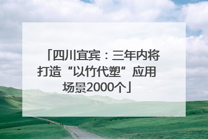四川宜宾：三年内将打造“以竹代塑”应用场景2000个