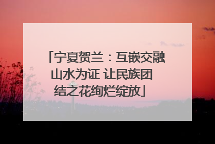 宁夏贺兰：互嵌交融 山水为证 让民族团结之花绚烂绽放