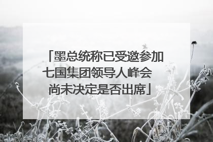 墨总统称已受邀参加七国集团领导人峰会 尚未决定是否出席
