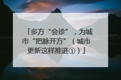 多方“会诊”，为城市“把脉开方”（城市更新这样推进①）
