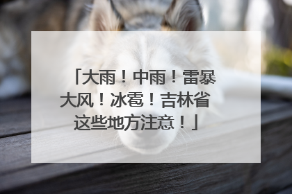 大雨！中雨！雷暴大风！冰雹！吉林省这些地方注意！