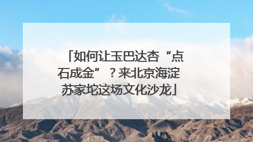 如何让玉巴达杏“点石成金”？来北京海淀苏家坨这场文化沙龙