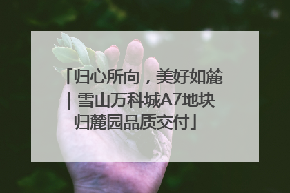 归心所向，美好如麓｜雪山万科城A7地块归麓园品质交付
