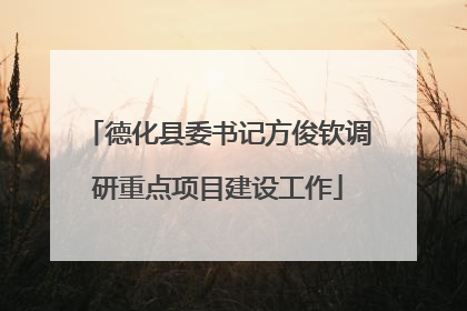 德化县委书记方俊钦调研重点项目建设工作
