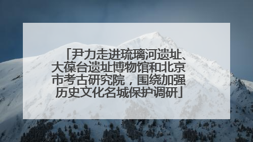尹力走进琉璃河遗址、大葆台遗址博物馆和北京市考古研究院，围绕加强历史文化名城保护调研