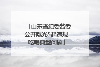 山东省纪委监委公开曝光5起违规吃喝典型问题