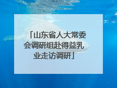 山东省人大常委会调研组赴得益乳业走访调研