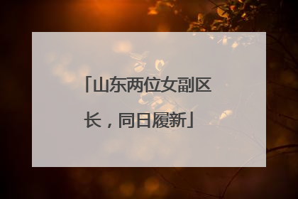 山东两位女副区长，同日履新