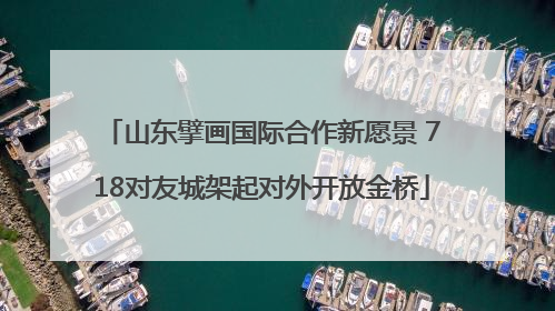 山东擘画国际合作新愿景 718对友城架起对外开放金桥