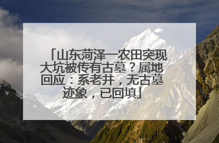 山东菏泽一农田突现大坑被传有古墓？属地回应：系老井，无古墓迹象，已回填