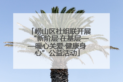 崂山区社组联开展“新阶层·在基层——暖心关爱·健康身心”公益活动