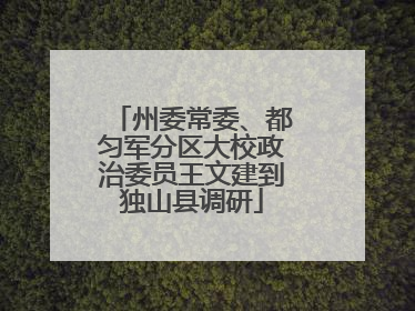 州委常委、都匀军分区大校政治委员王文建到独山县调研