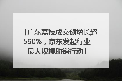 广东荔枝成交额增长超560%，京东发起行业最大规模助销行动