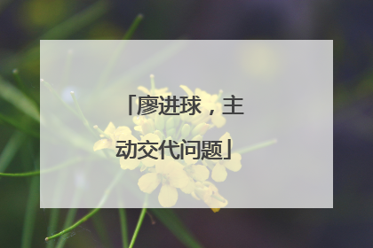 廖进球，主动交代问题