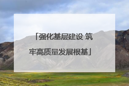 强化基层建设 筑牢高质量发展根基