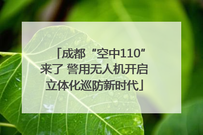 成都“空中110”来了 警用无人机开启立体化巡防新时代