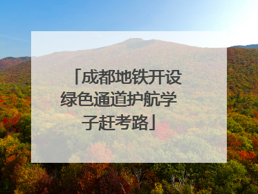 成都地铁开设绿色通道护航学子赶考路
