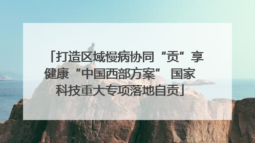 打造区域慢病协同“贡”享健康“中国西部方案” 国家科技重大专项落地自贡