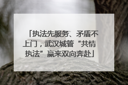 执法先服务、矛盾不上门，武汉城管“共情执法”赢来双向奔赴