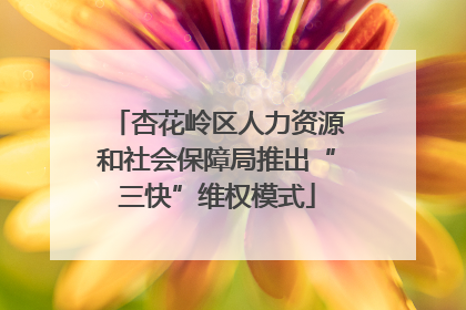 杏花岭区人力资源和社会保障局推出“三快”维权模式