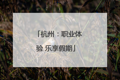 杭州：职业体验 乐享假期