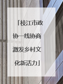 枝江市政协一线协商激发乡村文化新活力