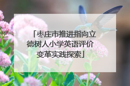 枣庄市推进指向立德树人小学英语评价变革实践探索