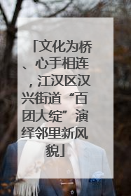 文化为桥、心手相连，江汉区汉兴街道“百团大绽”演绎邻里新风貌