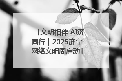 文明相伴 AI济同行｜2025济宁网络文明周启动