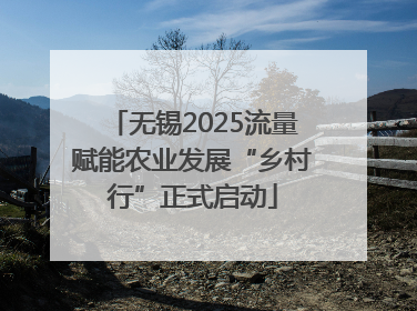 无锡2025流量赋能农业发展“乡村行”正式启动