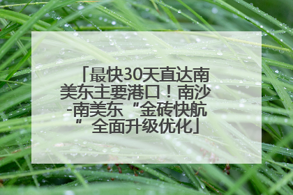 最快30天直达南美东主要港口！南沙-南美东“金砖快航”全面升级优化