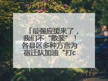 最强应援来了，我们不“散装”！各县区多种方言为宿迁队加油“打call”