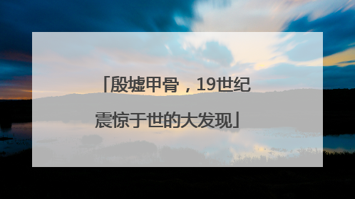 殷墟甲骨，19世纪震惊于世的大发现